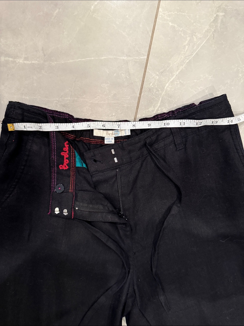 Boden, black linen pants with drawstring. Size 8 Like new! - Picture 4 of 6